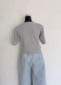 Grey T-Shirt with Sneaker Graphic
