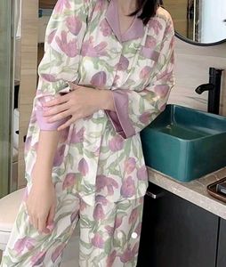 Luxurious Satin Floral Pyjama Set