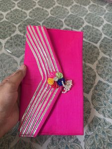 Pink &amp; Silver Embellished Clutch