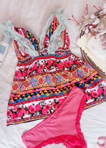 Bohemian Print Nightwear Set