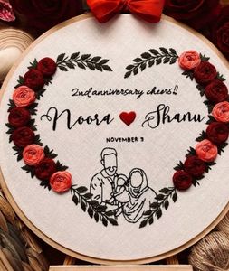 Anniversary Hoop Embroidery