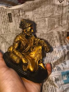 Antique Gold Shivaji Maharaj Statue