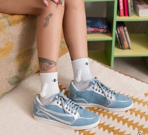 Stylish Silver Sneakers denim gully labs