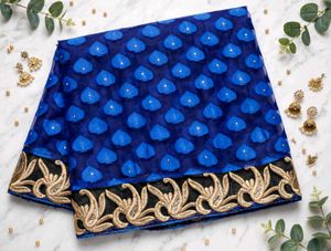 Royal Blue &amp; Black Lace Blouse