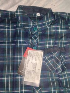 Boys Plaid Shirt and Denim Jeans Set with belt