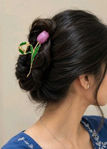 Oxidized Silver Jhumka Hoop Earrings and tulip cla