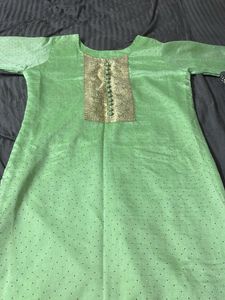Beautiful Green Kurta with Embellishments