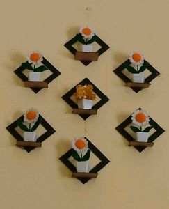 Crochet Daisy Flower pot
