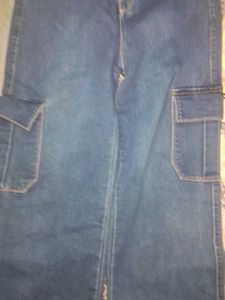Stylish Blue Denim Cargo Pants