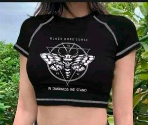 Goth Graphic Crop Top
