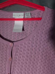 Women's Purple Cable Knit Cardigan