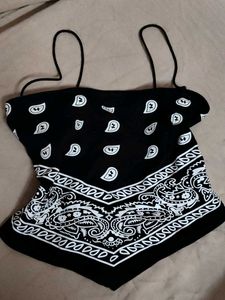 Bandana Print Crop Top