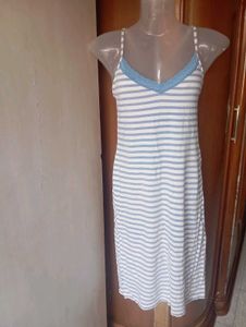 Striped Cotton Nightgown