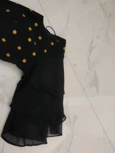 Elegant Black Floral Blouse
