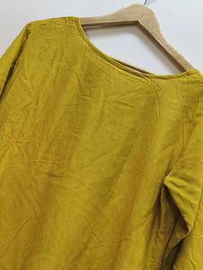 Women Yellow Printed Rayon Kurta