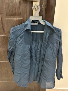 Sheer Blue Button-Up Shirt