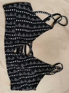 Black & White Patterned Bikini Top