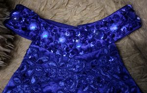 Sparkling Royal Blue halter neck blouse