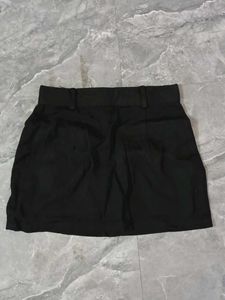 Black Cargo Mini Skirt