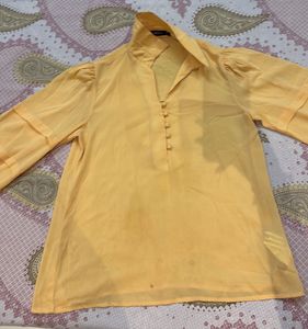 Elegant Yellow Silk Top