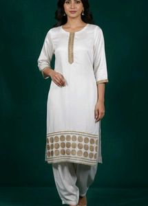 Elegant White Kurta Set (very ligh weight 😍)