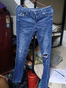 Blue Ripped Denim Jeans