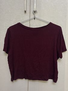 Maroon 'I'm A Boss' Cropped T-Shirt
