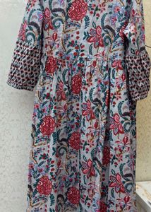 Flower Print A-line Kurti