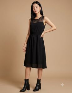 Pintrest Black Sheer Neckline Dress