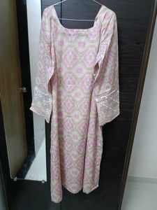 Cream and pink embroidered Orignal Pakistani Lawn