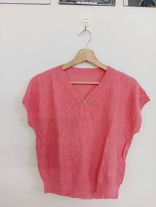 Chic Pink V-Neck Top