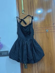 Chic Black Bubble Hem Dress