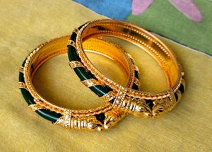 Elegant Gold-Plated Bangle Set