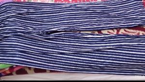Blue Stripped Palazzo Soft Stretchable Fabric