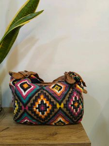 Boho Geometric Print Hobo Bag