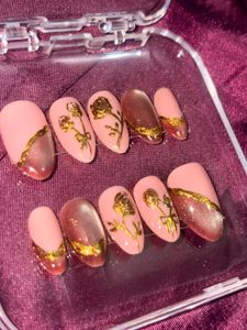 Elegant Rose Press-On Nails