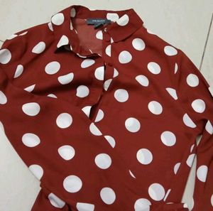 Polka Dot Button-Up Shirt