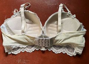Lace Trim Padded Bras Set Size :36,34