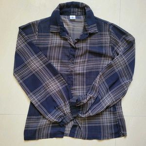 Classic Plaid Sheer Button-Up Shirt
