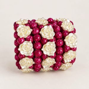 Chunky Rose Beaded Bangle