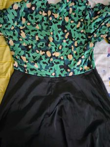 Abstract Print V-Neck Dress