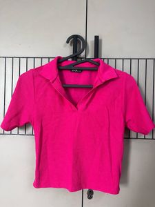 magenta collared T-shirts
