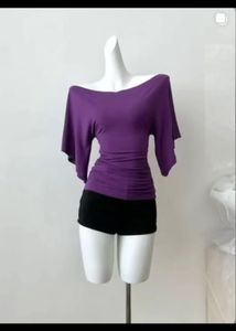 Stylish Purple Bell Sleeve Top