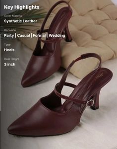 Chic Burgundy Slingback Heels