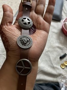 Metal And Leather Bracelete