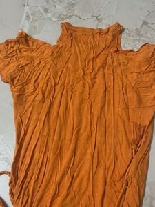 Orange Ethnic Gown with Tassels