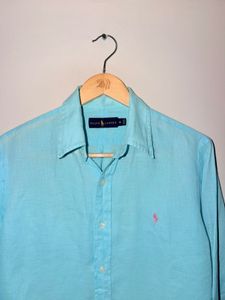 Ralph Lauren Sky Blue 100% Linen Shirt