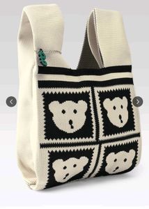 Cute Bear Knit Tote Bag