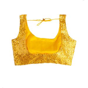 Sparkling Yellow Sequin Blouse