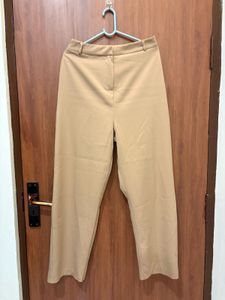 Classic Beige Wide-Leg Trousers